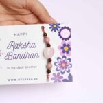 Rose quartz crystal Rakhi for brother